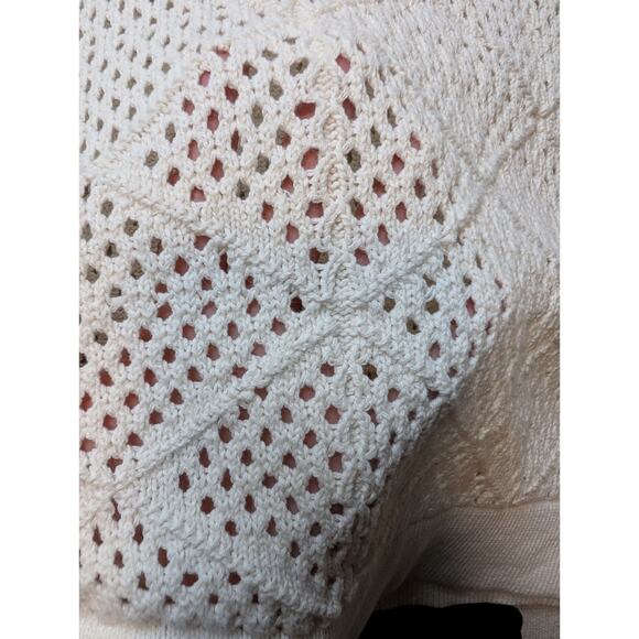 Massive Luxury Edition Shirt Men’s M Crochet Knit Sleeveless Tank Top Ivory - Picture 3 of 6